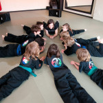 Kids with Emma during Martial Arts Class