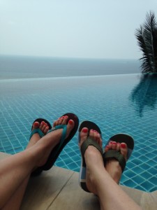 Sunning at the pool